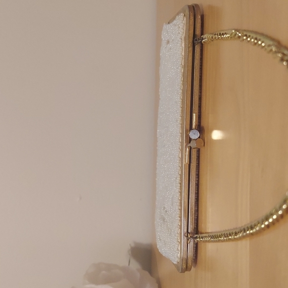 Richere by Walborg Off White Mid Century Modern Beaded Wristlet Clutch Handbag - Picture 11 of 16